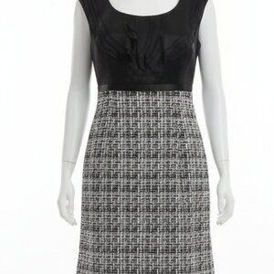 ALYX dress | Size 6 | Black Satin & Tweed A-Line Dress